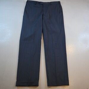 Reda Active 34x32 Blue Gray 100% Wool Slim Cuffed Dress Mens Pants